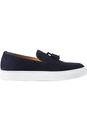 Scarosso Sko, Herre, Blå, 40 EU, Suede, Amedeo Blå Suede Loafers