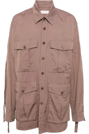 DRIES VAN NOTEN Bluser & Skjorter, Dame, Brun, M, Uld, Stilfuld Calbar Skjorte