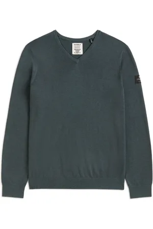 ECOALF Strik, Herre, Grøn, L, Uld, Ferro V-Neck Strik