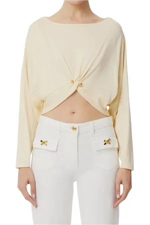 Elisabetta Franchi Top, Dame, , M, Tyl, Langærmet top