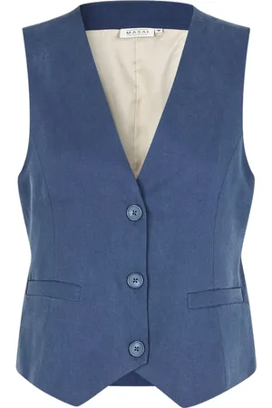 Masai Jakke, Dame, Blå, L, Elegant Blå Vest Majordyn Jakke