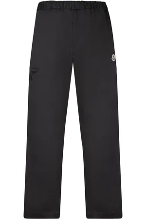 Moncler Bukser, Herre, Sort, XL, Bomuld, Sorte tekniske bukser med elastisk talje