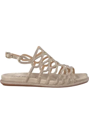 Alma en Pena Sko, Dame, Gul, 35 EU, Sandal dækket med sten