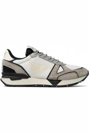 Emporio Armani Sko, Herre, Hvid, 43 1/2 EU, Uld, Hvid Grå Stilfuldt Ur