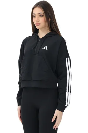 adidas Sweathshirts & Hoodies, Dame, Sort, S, Bomuld, Half-Zip Essentials 3-Stripes Sweater
