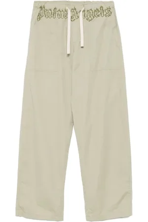 Palm Angels Bukser, Herre, Grøn, L, Militær Grøn Logo Khaki Bukser
