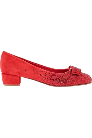 Salvatore Ferragamo Sko, Dame, Rød, 36 EU, Suede, Røde Suede Pumps