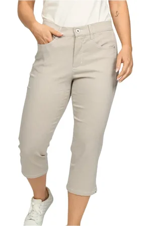 2-Biz Bukser, Dame, , XS, Bomuld, Stribede Cropped Bukser Sandstribe