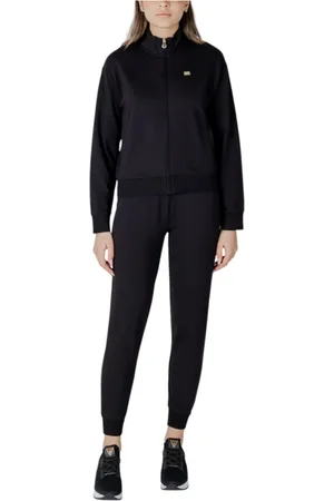EA7 Sport, Dame, Sort, S, Bomuld, Core Lady stretch-bomulds træningsdragt