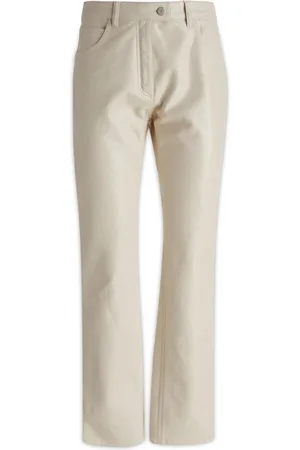 Courrèges Jeans, Dame, Hvid, 2XS, Bomuld, Knapdetaljerede Slim Fit Bukser
