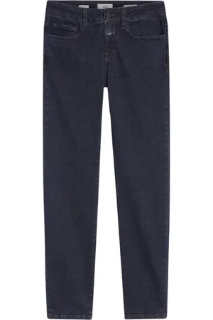 Closed Jeans, Dame, Blå, W27, Bomuld, Slim-fit jeans med lynlås og knap