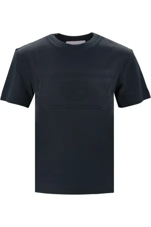Chiara Ferragni Top, Dame, Sort, L, Bomuld, Crystal Logo T-shirt