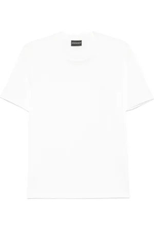 Emporio Armani Top, Herre, Hvid, S, Bomuld, Casual Bomulds T-shirt
