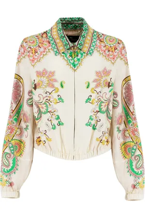 Etro Jakke, Dame, Flerfarvet, M, Spring Jacquard Cropped Jacket