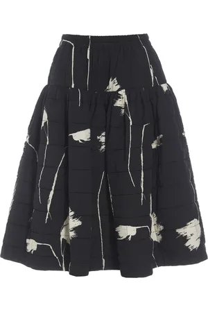 Bitte Kai Rand Nederdel, Dame, Sort, M, Tyl, Quilted Midi Skirt med Fjermønster