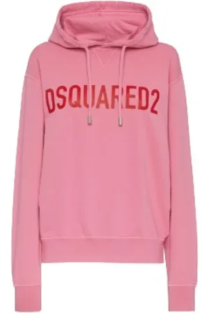Dsquared2 Sweathshirts & Hoodies, Dame, Lyserød, L, Bomuld, Hoodie med ikonisk logo
