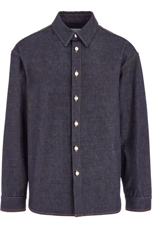 Salvatore Ferragamo Skjorte, Herre, Blå, L, Denim, Denimskjorte