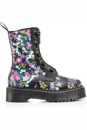 Dr. Martens Sko, Dame, Flerfarvet, 38 EU, Læder, Floral High-Top Lædersko