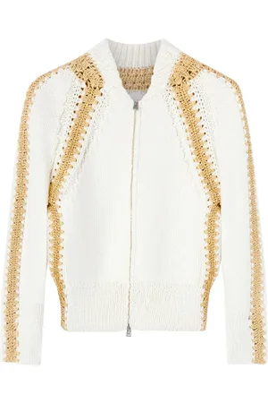 ERMANNO SCERVINO Strik, Dame, Hvid, S, Bomuld, Bomber Cardigan