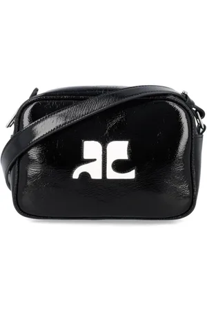Courrèges Taske, Dame, Sort, ONE SIZE, Læder, Sort laklæder crossbody taske