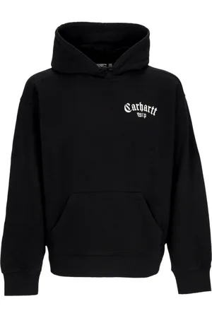 Carhartt Sweathshirts & Hoodies, Herre, Sort, XL, Bomuld, Script Hættetrøje Sort/Hvid