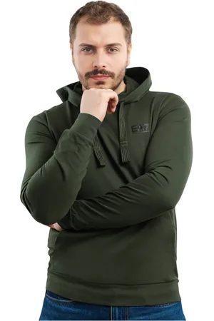 EA7 Sweathshirts & Hoodies, Herre, Grøn, L, Bomuld, Hoodie