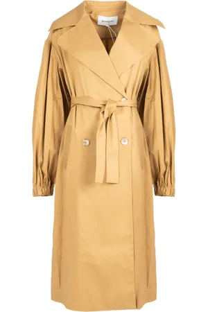 Silvian Heach Frakke, Dame, Brun, L, Bomuld, Double-Breasted Trenchcoat