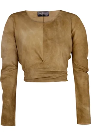 Cortana Bluser & Skjorter, Dame, Gul, L, Uld, Bronze Maltinto Habotai Silke Top