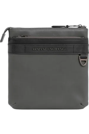 Armani Exchange Taske, Herre, Grå, ONE SIZE, Uld, Stilfuld Crossbody Taske med Justerbar Strop