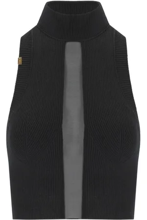 Elisabetta Franchi Top, Dame, Sort, S, Tyl, Tyldetalje Top med Amerikansk Halsudskæring