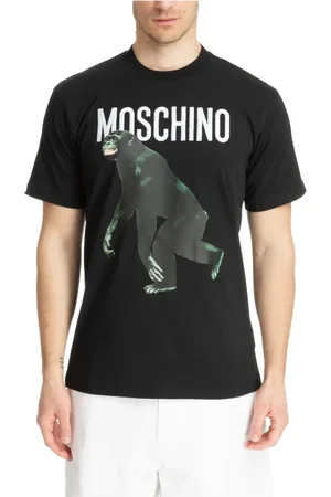 Moschino Top, Herre, Sort, M, Bomuld, Mønstret Logo T-shirt