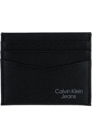 Calvin Klein Tilbehør, Herre, Sort, ONE SIZE, Læder, Sort læderkortholder