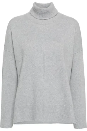 ELEVENTY Strik, Dame, Grå, XL, Uld, Strikket Rullekrave Sweater