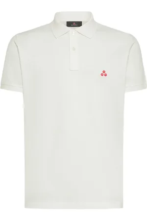 Peuterey Top, Herre, Hvid, 2XL, Bomuld, Hvid Polo Skjorte med Broderet Logo