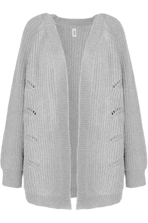 Bomboogie Strik, Dame, Grå, XS, Uld, Blød Uld Cardigan til Kvinder