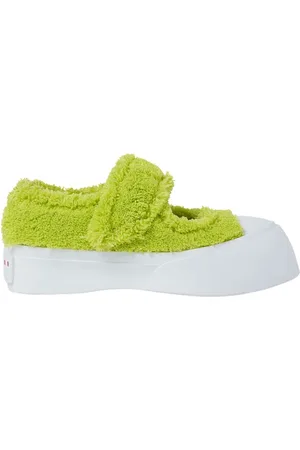 Marni Sko, Dame, Grøn, 41 EU, Læder, Furry Weave Sneakers