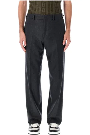 Fendi Bukser, Herre, Grå, M, Cashmere, Luksuriøse Cashmere Grå Bukser Aw24