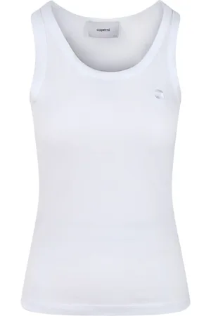 COPERNI Top, Dame, Hvid, XS, Bomuld, Logo Tank Top i let jersey