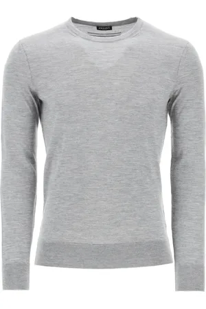 Ermenegildo Zegna Strik, Herre, Grå, 2XL, Uld, Cozy Knit Pullover Sweater