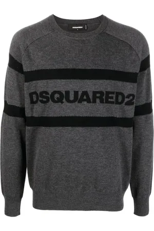 Dsquared2 Strik, Herre, Grå, S, Uld, Twin Line Pullover