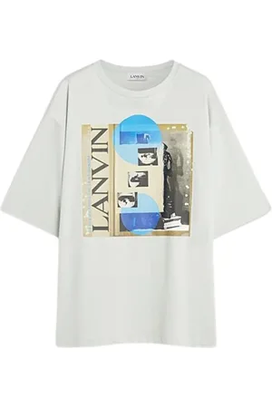 Lanvin Top, Dame, Grøn, S, Bomuld, Printed Archive Oversized T-shirt