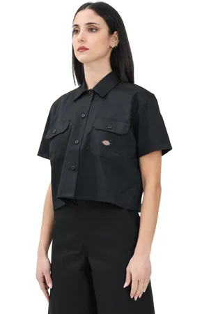 Dickies Skjorte, Dame, Sort, XS, Bomuld, Sort kortærmet arbejdsskjorte