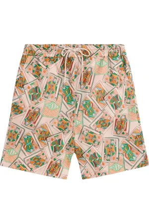 Drôle de Monsieur Badetøj, Herre, , M, Card Game Print Linen Cotton Shorts