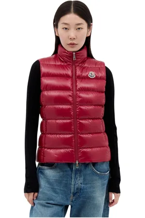 Moncler Jakke, Dame, Rød, 2XS, Uld, Quilted Down Vest