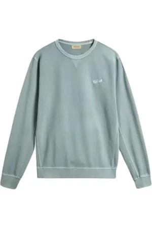 Woolrich Sweathshirts & Hoodies, Herre, Blå, M, Bomuld, Logo Bomuld Crewneck