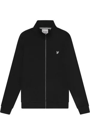 Lyle & Scott Sweathshirts & Hoodies, Herre, Sort, 2XL, Bomuld, Diagonalvævet French Terry Zip Through
