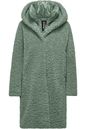 Bomboogie Jakke, Dame, Grøn, 3XL, Nylon, Lang Frakke i Sherpa Fleece