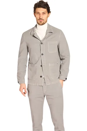 Masons Jakke, Herre, Grå, XL, Bomuld, Slim Fit Bomulds Field Jacket