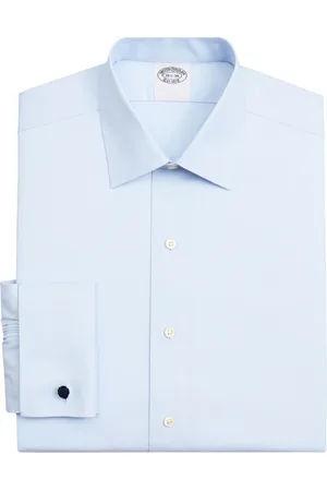 Brooks Brothers Skjorte, Herre, Blå, M, Bomuld, Lyseblå Non-Iron Stretch Bomuldsskjorte med Ainsley-krave