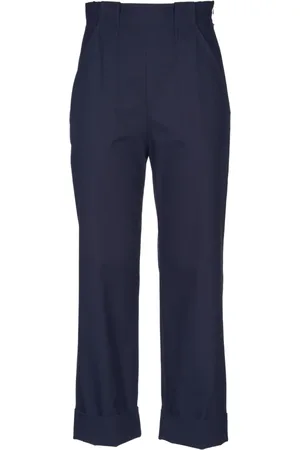 Max Mara Bukser, Dame, Blå, L, Bomuld, Palio Wide Leg Bukser